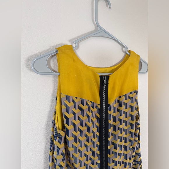 Rag & Bone Chelsea Yellow/blue Organza Sleeveless 100% Silk Mini Dress Sz 2 - Picture 8 of 8